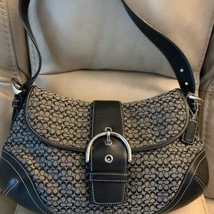 Coach soho purse, black and grey.